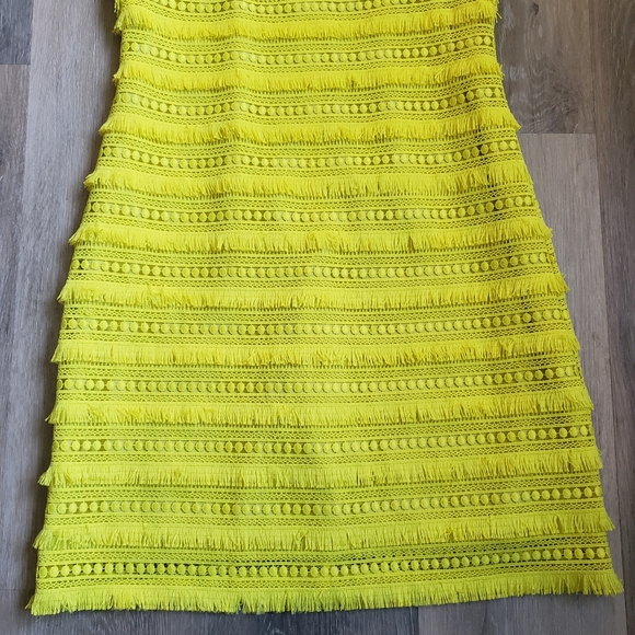 J.CREW NEON YELLOW FRINGE DRESS - Picture 6 of 10